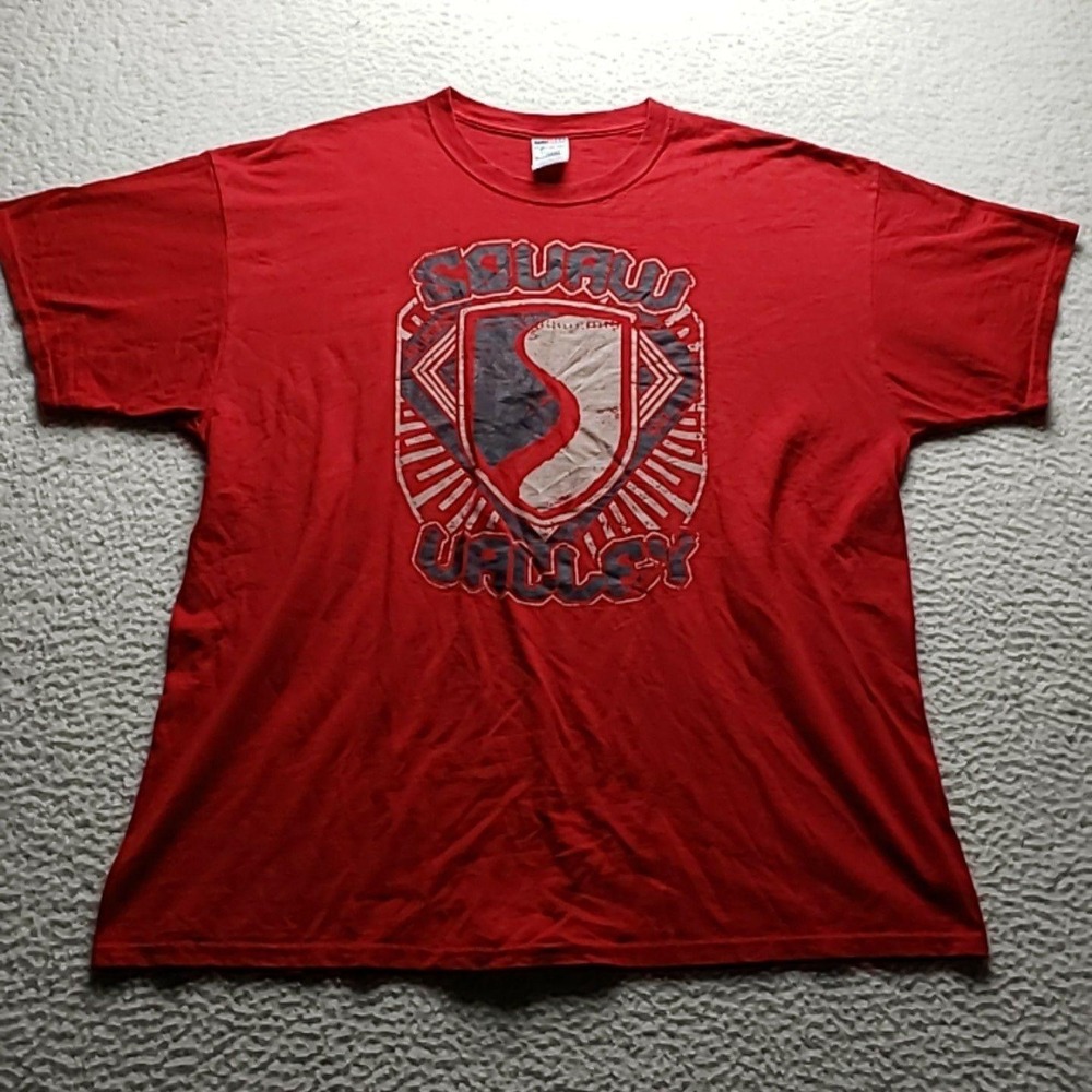 Jerzees Shirt Mens 2XL Red Shield S Logo Graphic Heavyweight Blend Jersey Tee
